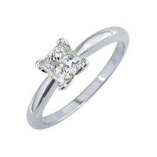 Certified 1.01 CTW Princess Diamond Solitaire 14k Ring F/SI3