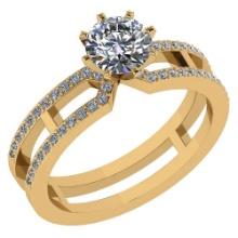 Certified 1.32 Ctw Diamond 14k Yellow Gold Engagement Ring