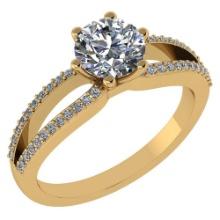 1.49 Ctw Diamond 14k Yellow Gold Halo Ring VS/SI1