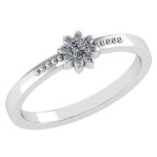 Certified .09 CTW Diamond And 14k White Gold Simple Ring