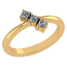 Certified .33 Ctw Diamond And 14k Yellow Gold Simple Ring