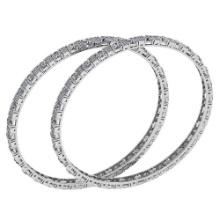 Certified 16.49 Ctw Diamond SI2/I1 Bangles 14K White Gold Made In USA
