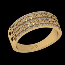 0.37 Ctw VS/SI1 Diamond 14K Yellow Gold Groom's Wedding Band Ring