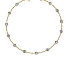 1.20 Ctw SI2/I1 Diamond 14K Yellow Gold Station Necklace