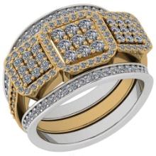 Certified 1.36 Ctw Diamond VS2/SI1 2 Tone Engagement 14K White And Yellow Gold Ring