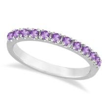 Amethyst Stackable Band Ring Guard in 14k White Gold 0.38ctw