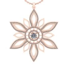 1.62 Ctw SI2/I1 Diamond 14K Rose Gold Beautiful Pendant Necklace