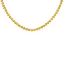 4.29 Ctw i2/i3 Treated Fancy Yellow Diamond 14K White Gold Slide Necklace