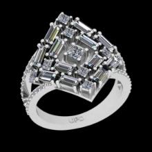 2.55 Ctw SI2/I1 Diamond 14K White Gold Engagement Ring