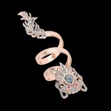 2.17 Ctw VS/SI1 Ruby and Diamond14K Rose Gold Creature Dragon Ring