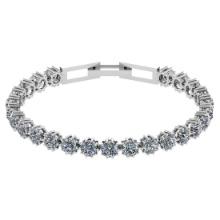 12.50 Ctw SI2/I1 Diamond Ladies Fashion 18K White Gold Tennis Bracelet