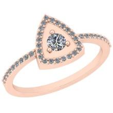 0.30 Ctw SI2/I1 Diamond 14K Rose Gold Vintage Style Ring