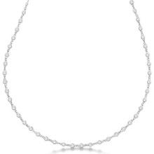 Station Eternity Necklace in 14k White Gold (1.51ct)
