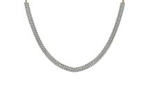 Certified 17.00 Ctw SI2/I1 Diamond 14K Yellow Gold Necklace