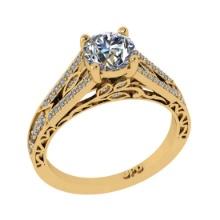 1.38 Ctw SI2/I1 Diamond 14K Yellow Gold Engagement Ring