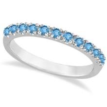 Blue Topaz Stackable Band Ring Guard in 14k White Gold 0.38ctw