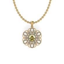 Certified 2.30 Ctw SI1/SI2 Natural Fancy Light Brown Yellow And White Diamond 14K Yellow Gold Pendan