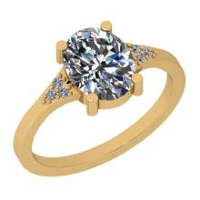 2.04 Ctw VS/SI1 Diamond 14K Yellow Gold Vintage Style Engagement Ring