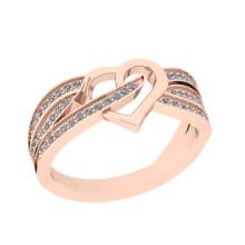 0.40 Ctw Si2/i1 Diamond 14K Rose Gold Groom Band Ring