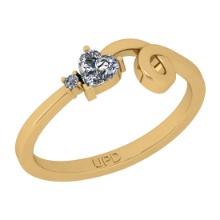 0.27 Ctw SI2/I1 Diamond 14K Yellow Gold Valentine's Day special Heart Ring