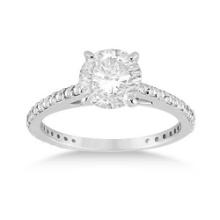 Petite Eternity Diamond Engagement Ring Platinum 1.55ctw