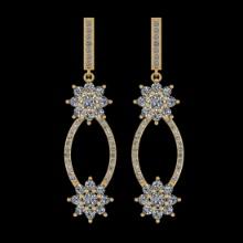 1.88 Ctw VS/SI1 Diamond 14K Yellow Gold Dangling Earrings