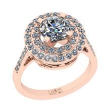 2.39 Ctw SI2/I1 Gia Certified Center Diamond 14K Rose Gold Engagement Halo Ring