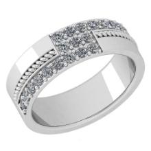 Certified 0.52 Ctw Diamond SI2/I1 Engagement 14k White Gold Band Ring