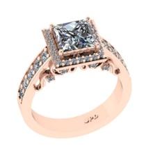2.25 Ctw SI2/I1 Diamond 14K Rose Gold Engagement Halo Ring