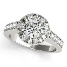 Certified 0.90 Ctw SI2/I1 Diamond 14K White Gold Wedding Set Ring