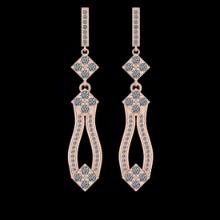 1.56 Ctw VS/SI1 Diamond 14K Rose Gold Dangling Earrings