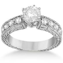 1.70ctw Antique style Style Diamond Engagement Ring Setting 14k White Gold