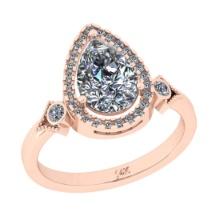 1.57 Ctw SI2/I1 Diamond 14K Rose Gold Engagement Halo Ring