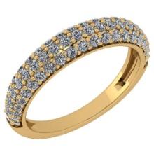 Certified 0.78 Ctw Diamond I1/I2 Engagement 14K Yellow Gold Ring