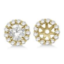 Round Diamond Earring Jackets for 5mm Studs 14K Yellow Gold 0.50ctw