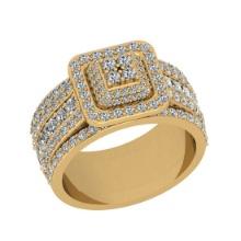 2.40 Ctw SI2/I1 Diamond 14K Yellow Gold Men's Engagement Ring