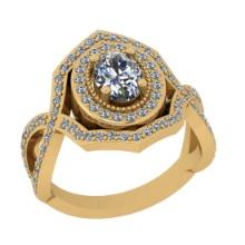 1.20 Ctw SI2/I1 Diamond 14K Yellow Gold Engagement Halo Ring