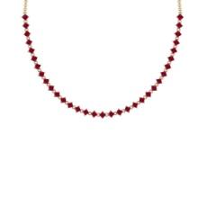 30.03Ctw Ruby 14K Yellow Gold Necklace