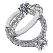 Certified 1.94 Ctw Diamond VS/SI1 Engagement 10K White Gold Ring