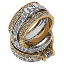 Certified 1.79 Ctw Diamond VS2/SI1 2 Tone Engagement 14K White And Yellow Gold Ring