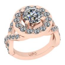 2.40 Ctw SI2/I1 Gia Certified Center Diamond 14K Rose Gold Engagement Halo Ring