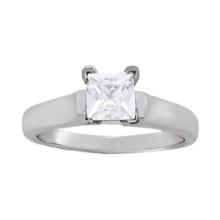 Certified 0.75 Ctw SI2/I1 Diamond 14K White Gold Solitaire Ring