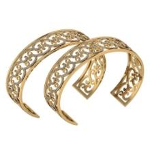 Certified 4.16 Ctw Diamond VS/SI1 Bangles 14K Yellow Gold Made In USA