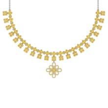 17.66 Ctw i2/i3 Treated Fancy Yellow Diamond 14K White Gold Necklace