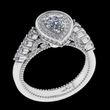 1.90 Ctw VS/SI1 Diamond 14K White Gold Engagement Halo Ring