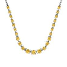 1.21 Ctw i2/i3 Treated Fancy Yellow Diamond 14K White Gold Necklace