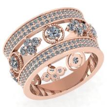 2.15 Ctw SI2/I1 Diamond 14K Rose Gold Men's Band Ring