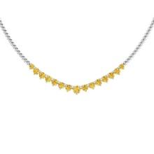 1.06 Ctw i2/i3 Treated Fancy Yellow Diamond 14K White Gold Necklace