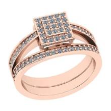 Certified 0.52 Ctw SI2/I1 Diamond 14K Rose Gold Victorian Style Bridal Band Ring