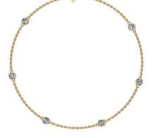 0.70 Ctw SI2/I1 Diamond 14K Yellow Gold Station Necklace